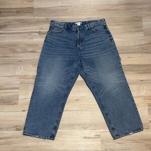 Wide leg crop 100% Cotton denim jeans